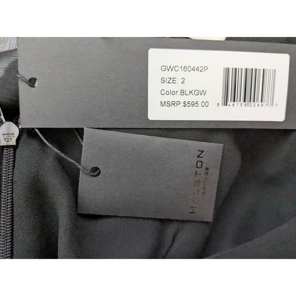 NWT Halston Heritage Sz 2 Asymmetrical Overlay Winged $595 Formal Maxi Dress - Picture 11 of 14